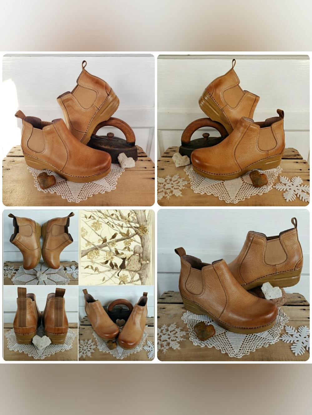 Dansko FRANKIE Honey Pro Clog Bootie Chelsea Ankle Burnished Boho 36 37 38 39 40 - Picture 10 of 16